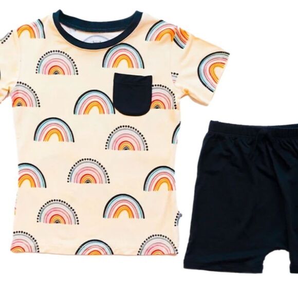 Birdie Bean Theo Tee-Shirt Set‎ Blk shorts Multi Tee SZ 6T NWT IN PACKAGING - Picture 3 of 5